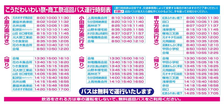 第31回こうだわいわい祭 チラシ(うら)